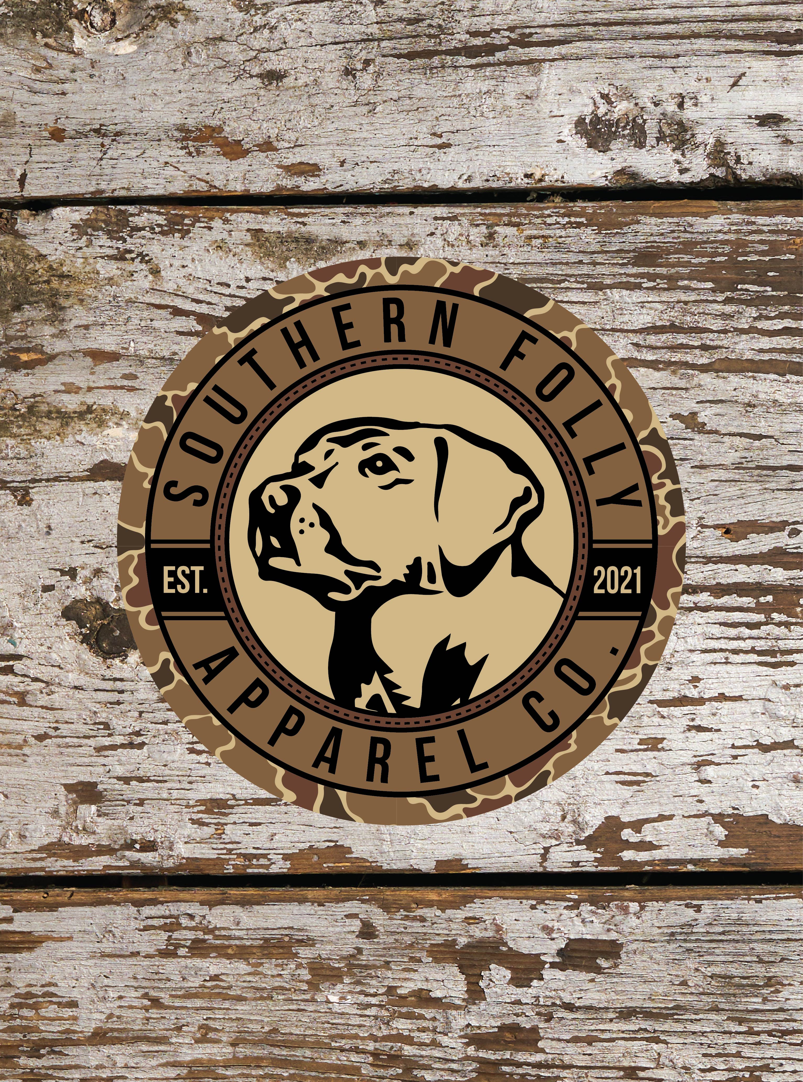 Circle Brown Old School Camo Decal