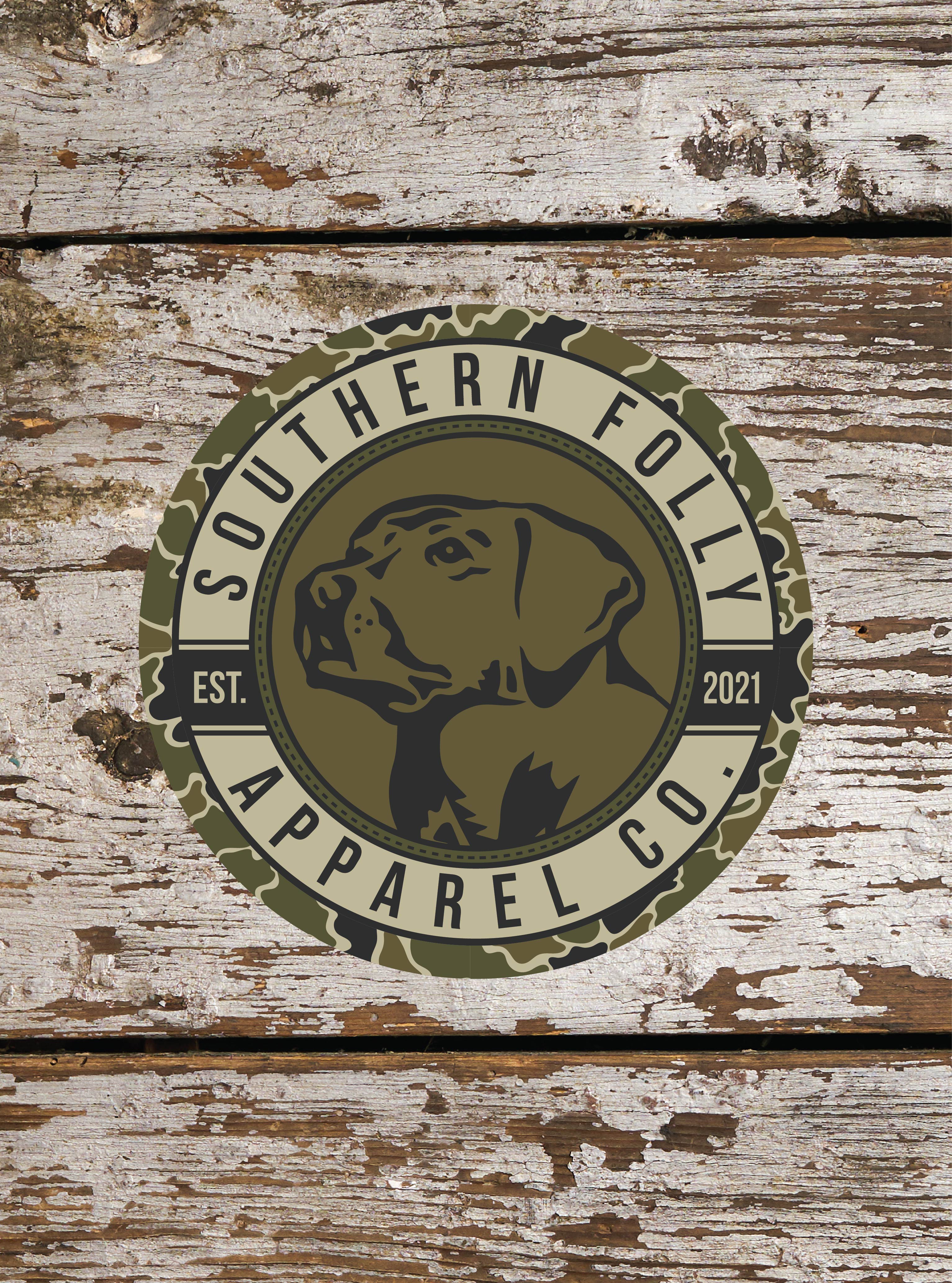 Circle Green Old School Camo Decal